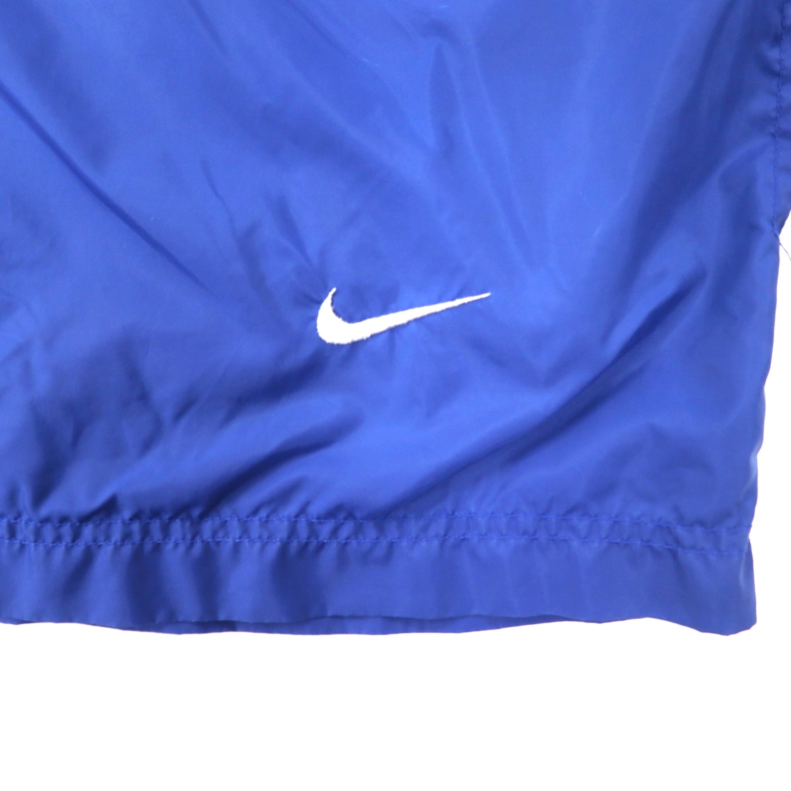 Giacca a vento NIKE anni '90, con cappuccio, taglia XXL, colore blu, logo Swoosh ricamato, etichetta argentata, oversize
