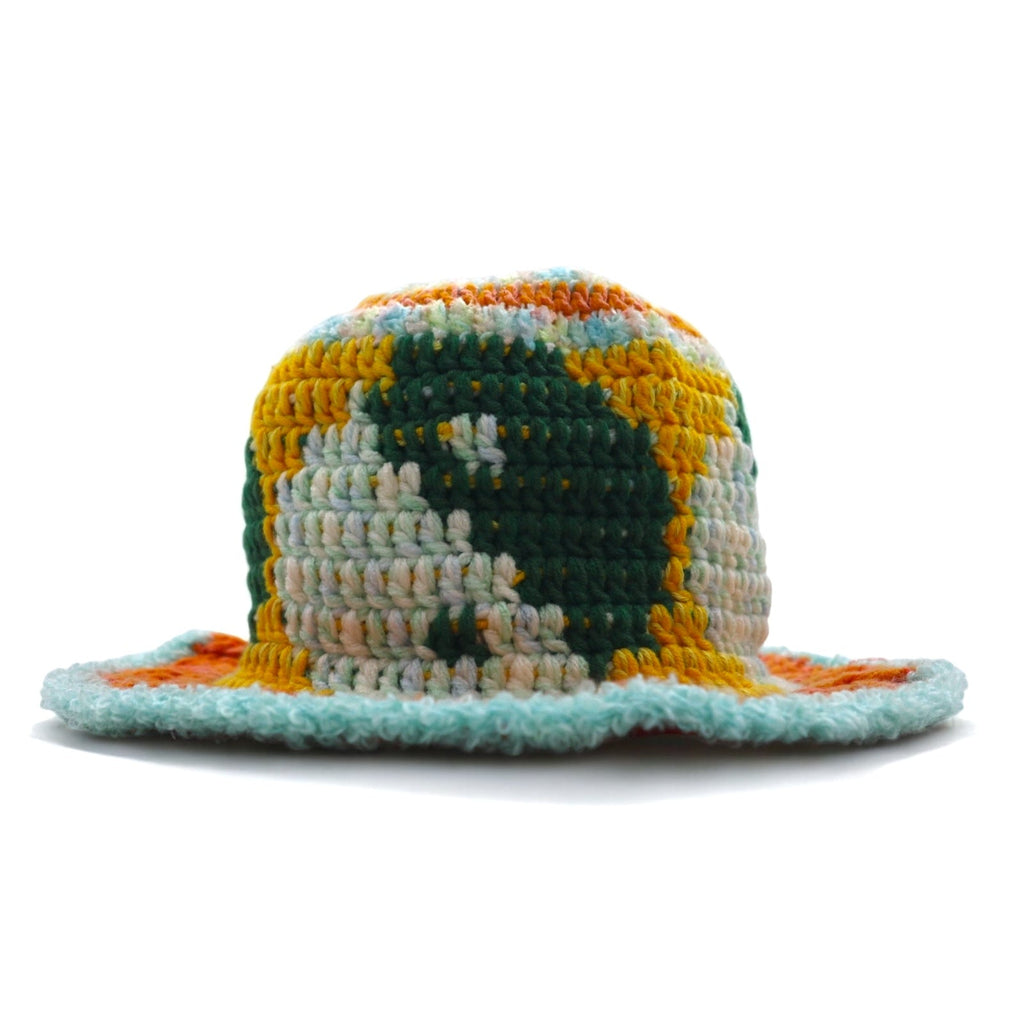 Y.A.R.N. Crochet Hat FREE Multicolore Fantasia Arancione Verde Giallo Yin Yang Handmade