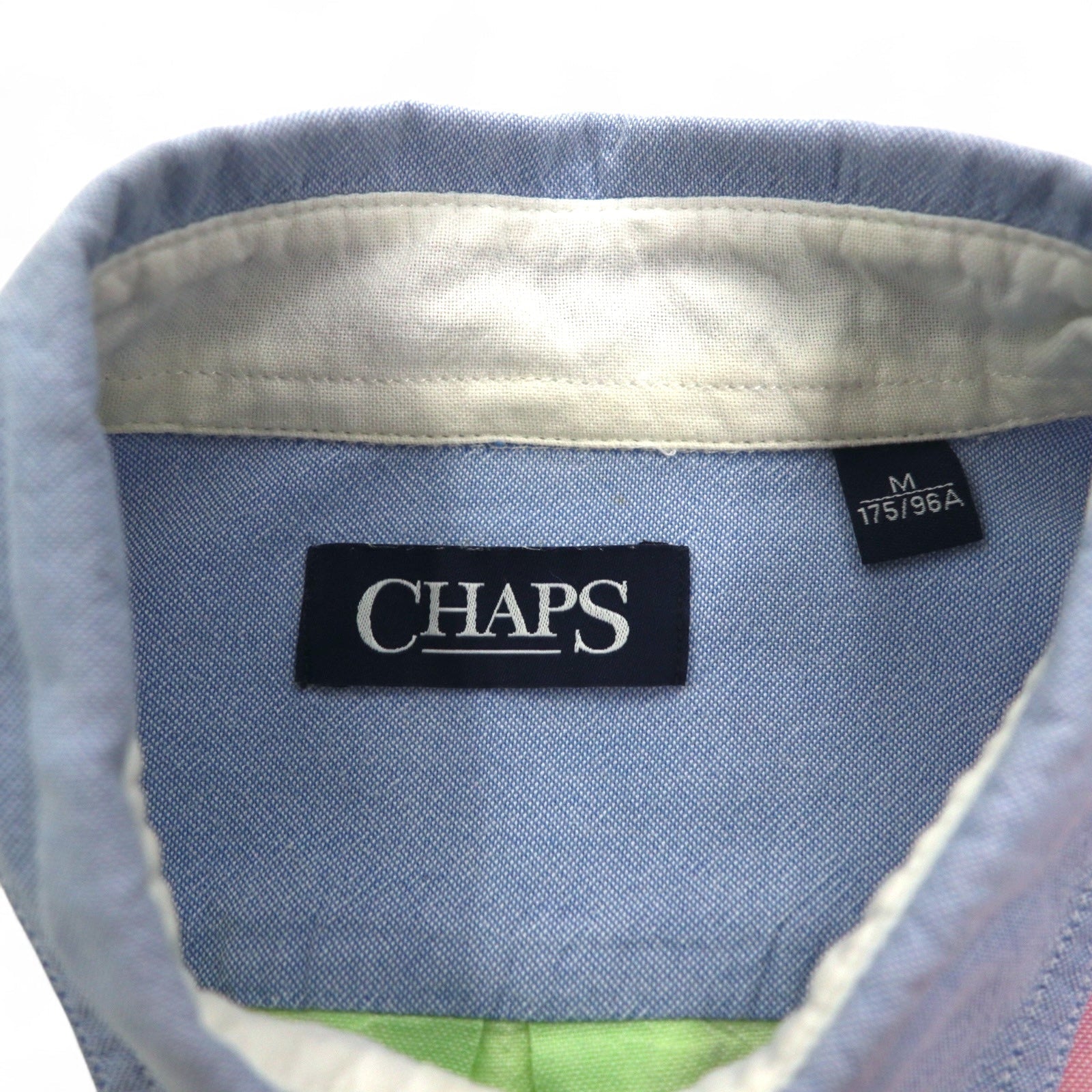 CHAPS Camicia Button-Down Color Block M Multicolore Tonalità Pastello Fantasia Irregolare