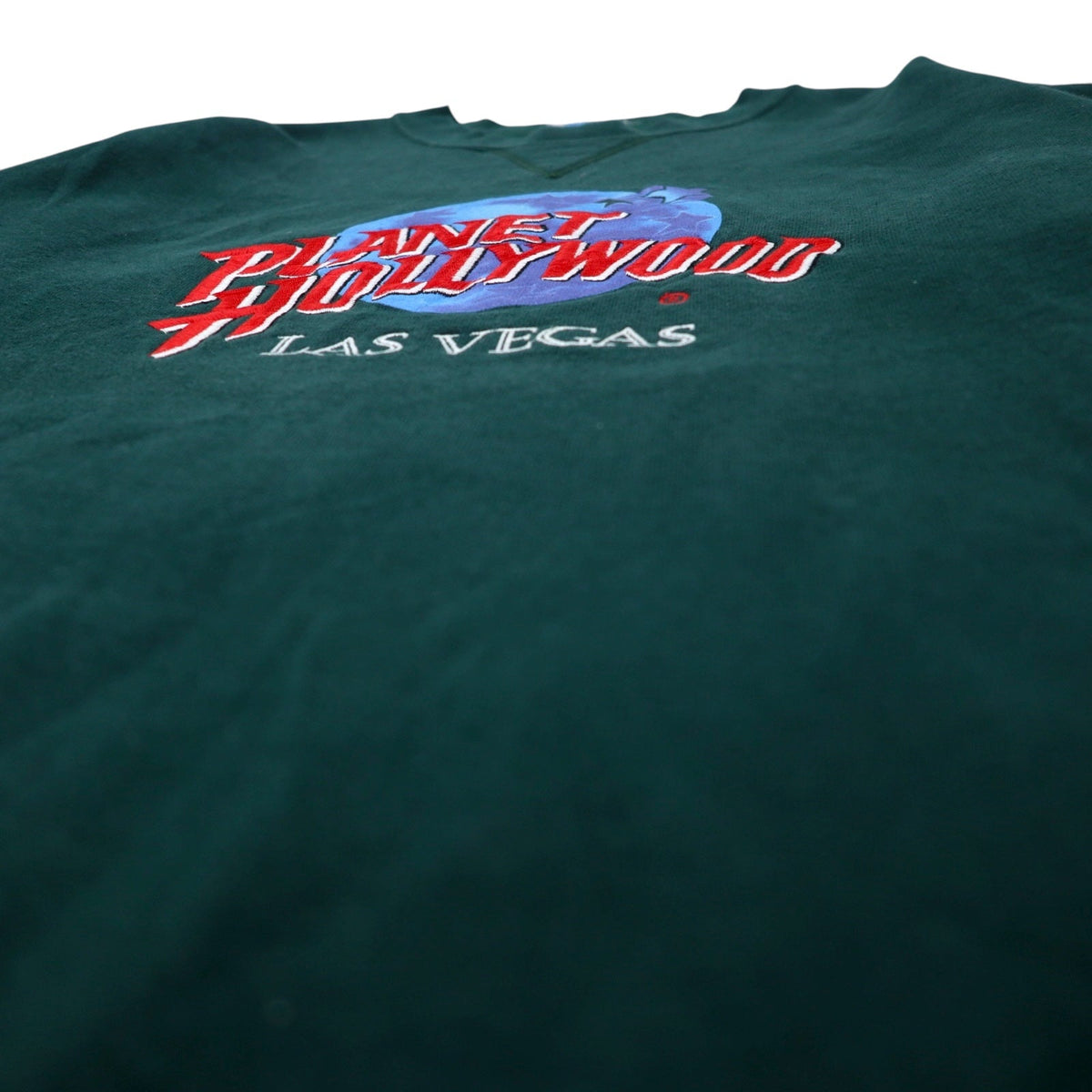PLANET HOLLYWOOD 90年代 USA製 スウェット L グリーン コットン ロゴ 刺繍 LAS VEGAS