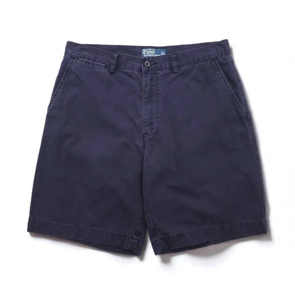 Polo by Ralph Lauren Pantaloncini corti chino anni '90, taglia L, colore blu navy, in cotone
