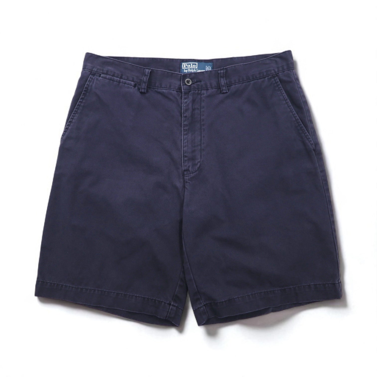 Polo by Ralph Lauren Pantaloncini corti chino anni '90, taglia L, colore blu navy, in cotone
