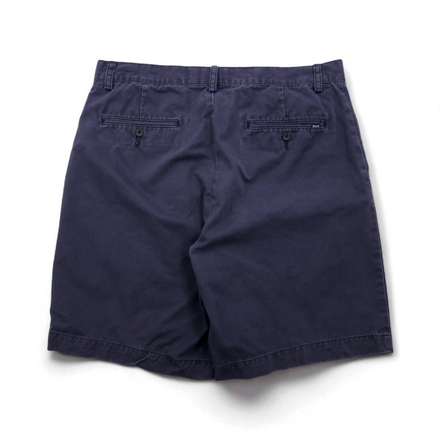 Polo by Ralph Lauren Pantaloncini corti chino anni '90, taglia L, colore blu navy, in cotone