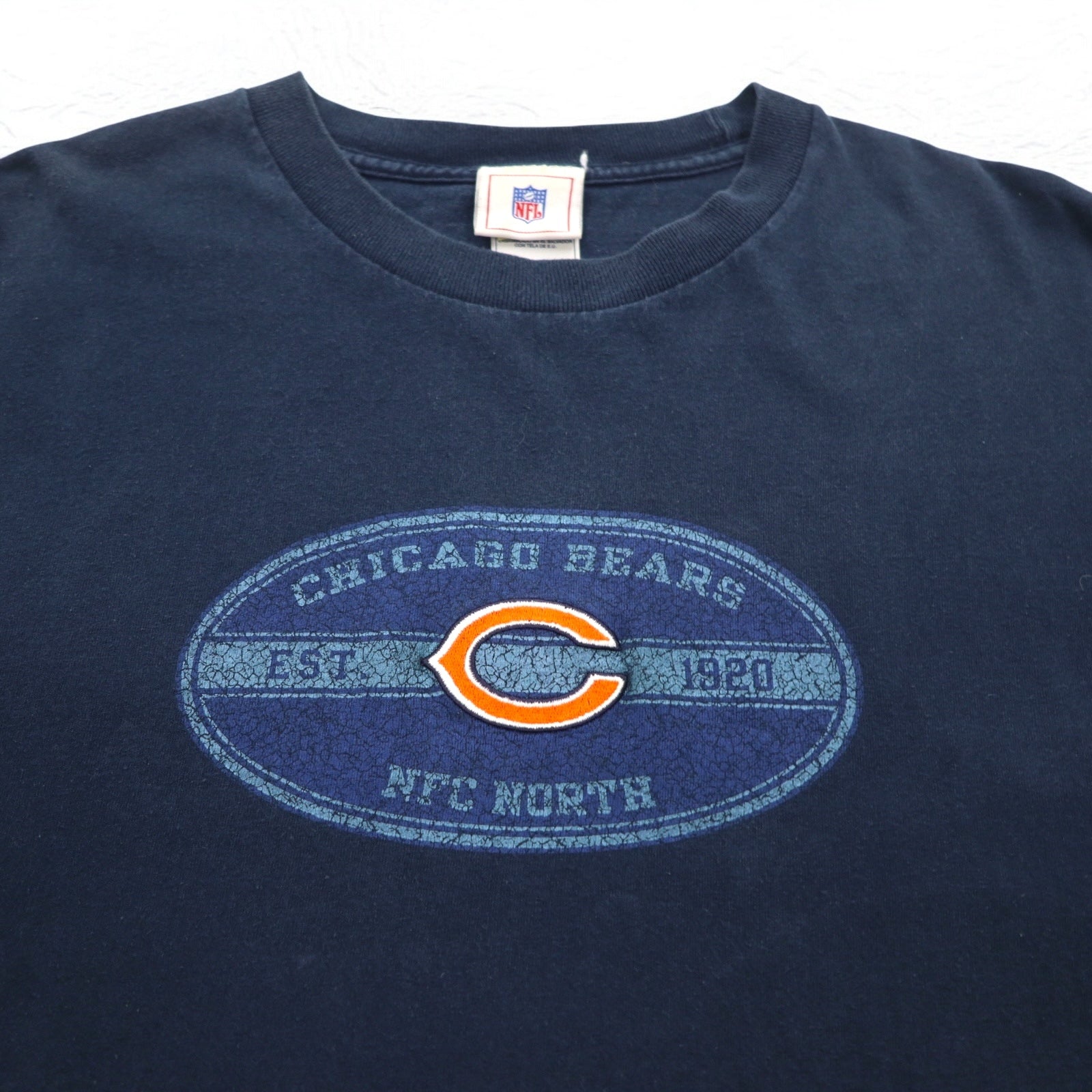 NFL CHICAGO BEARS T-shirt anni '90, taglia XL, blu navy, cotone, Made in El Salvador