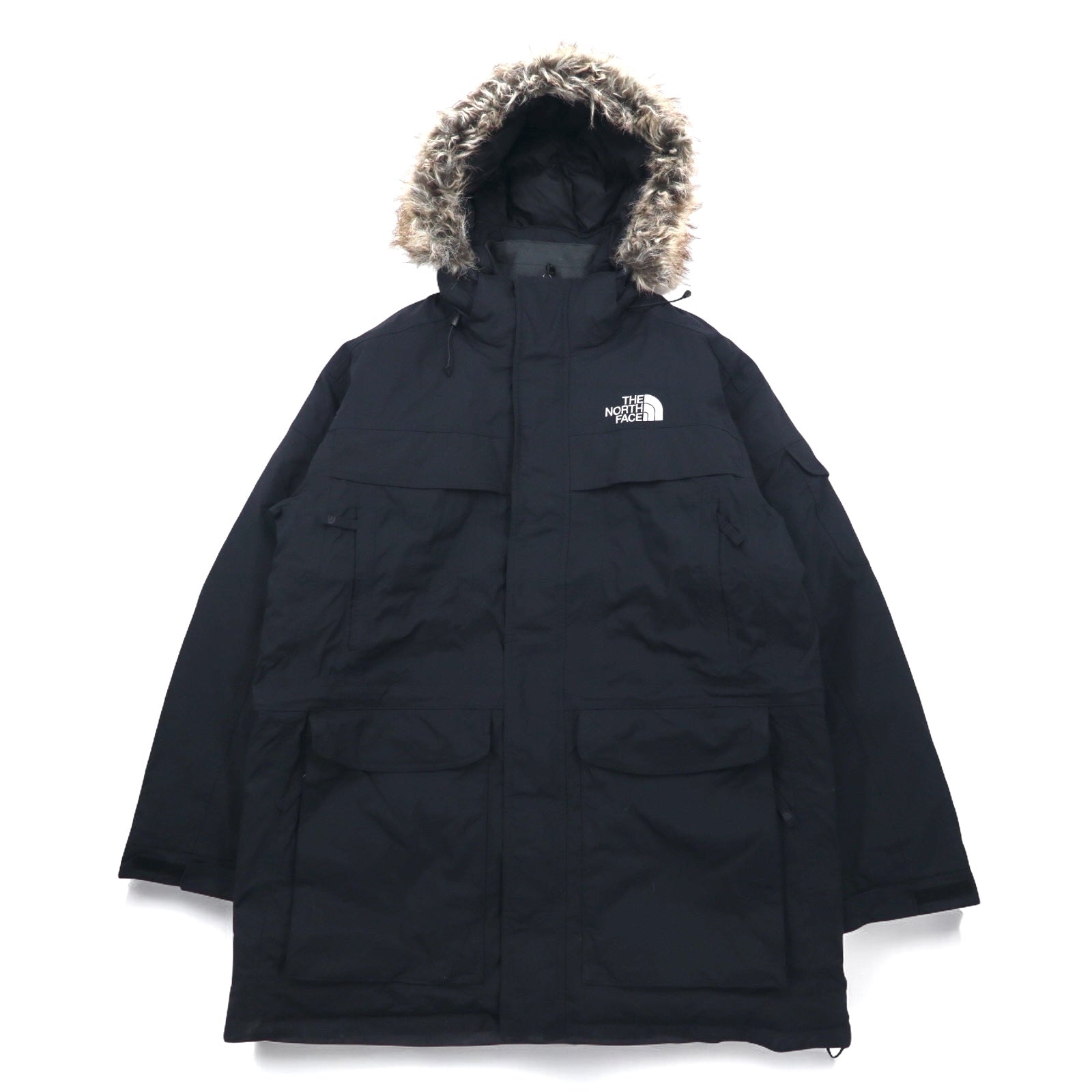 THE NORTH FACE McMurdo Parka piumino XL nero HYVENT impermeabile pelliccia cappuccio rimovibile taglia USA