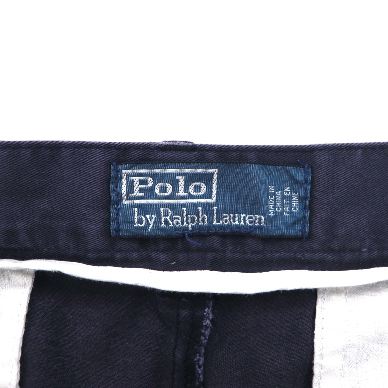 Polo by Ralph Lauren Pantaloncini corti chino anni '90, taglia L, colore blu navy, in cotone