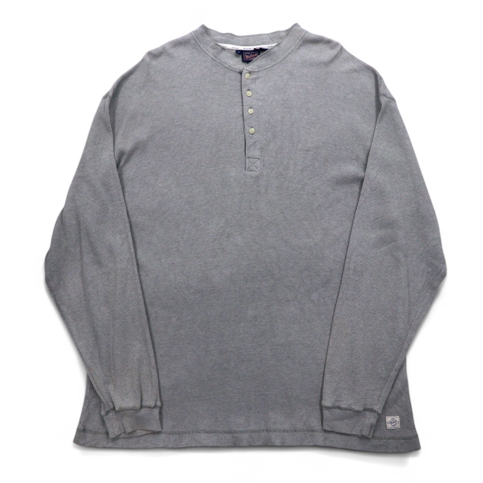 Woolrich 90年代 ヘンリーネック サーマル ロングスリーブ Tシャツ ロンT XL グレー コットン
