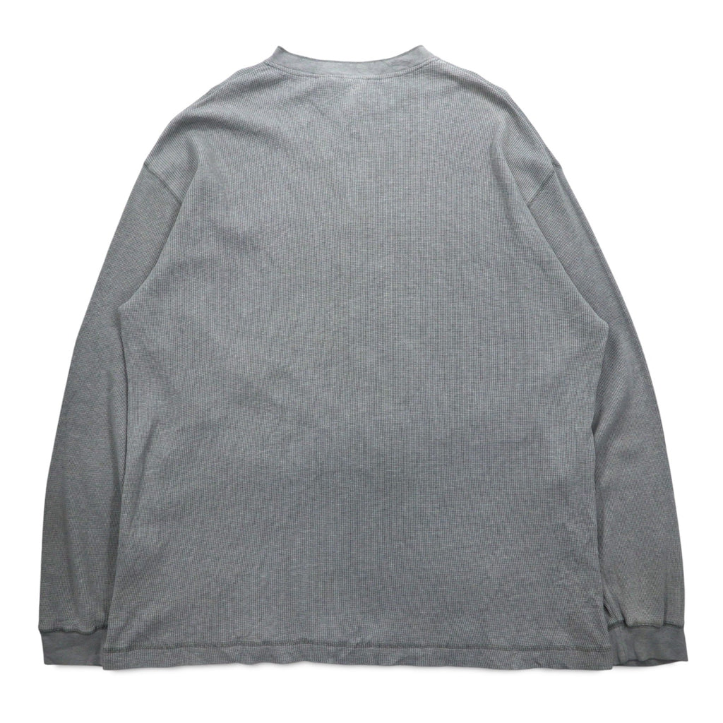 Woolrich 90年代 ヘンリーネック サーマル ロングスリーブ Tシャツ ロンT XL グレー コットン
