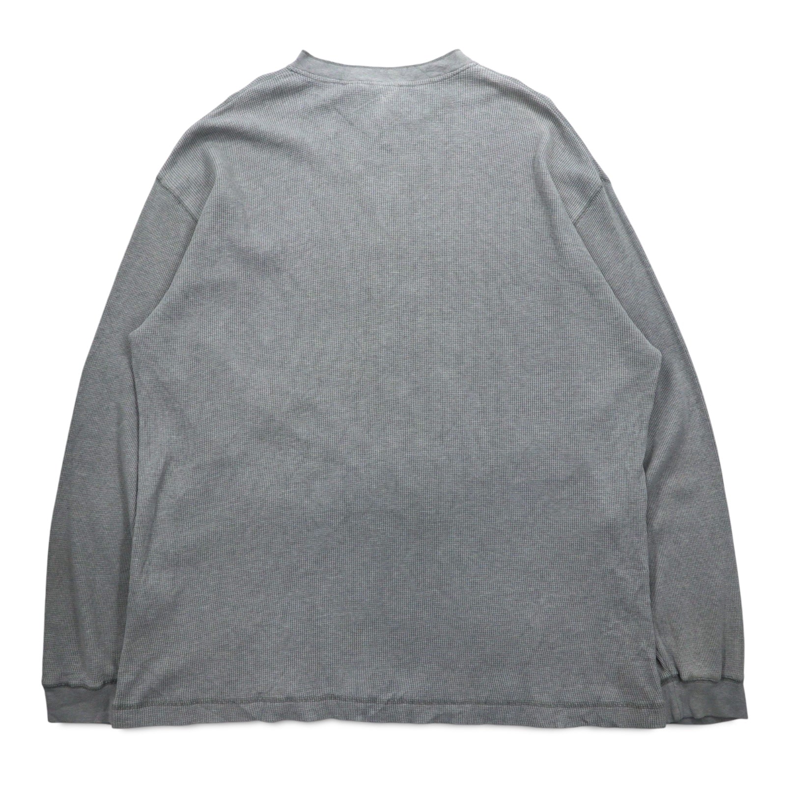 Woolrich 90年代 ヘンリーネック サーマル ロングスリーブ Tシャツ ロンT XL グレー コットン