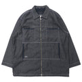 Sean John anni 2000 giacca di jeans full zip, giacca con dettagli XXXL grigia in cotone con logo ricamato a punto singolo, oversize
