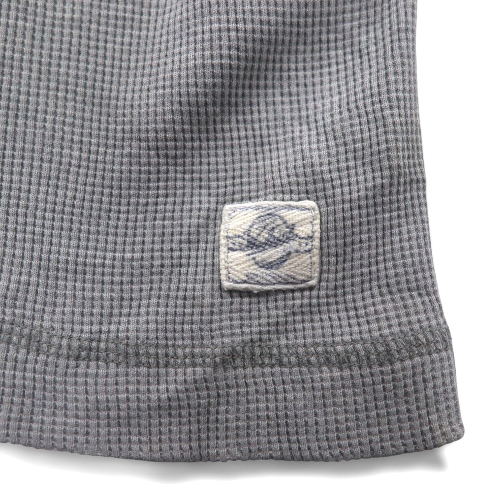Woolrich 90年代 ヘンリーネック サーマル ロングスリーブ Tシャツ ロンT XL グレー コットン