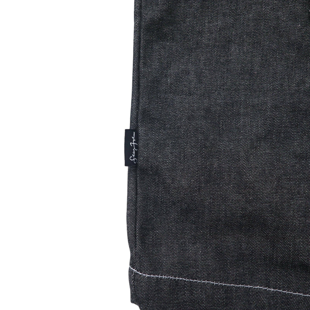 Sean John anni 2000 giacca di jeans full zip, giacca con dettagli XXXL grigia in cotone con logo ricamato a punto singolo, oversize
