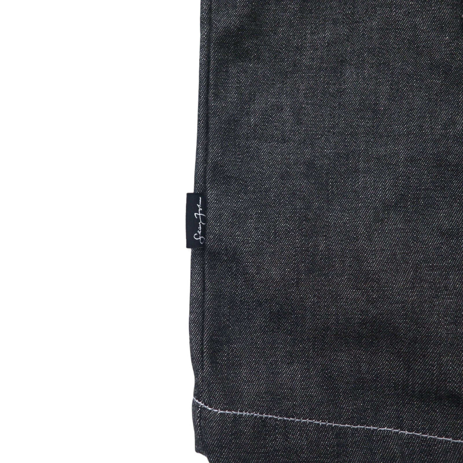Sean John anni 2000 giacca di jeans full zip, giacca con dettagli XXXL grigia in cotone con logo ricamato a punto singolo, oversize