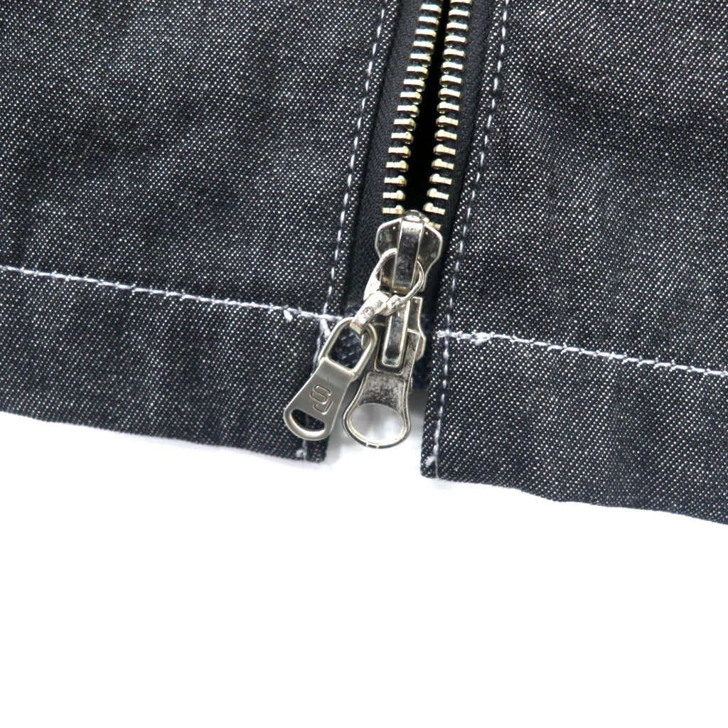 Sean John anni 2000 giacca di jeans full zip, giacca con dettagli XXXL grigia in cotone con logo ricamato a punto singolo, oversize