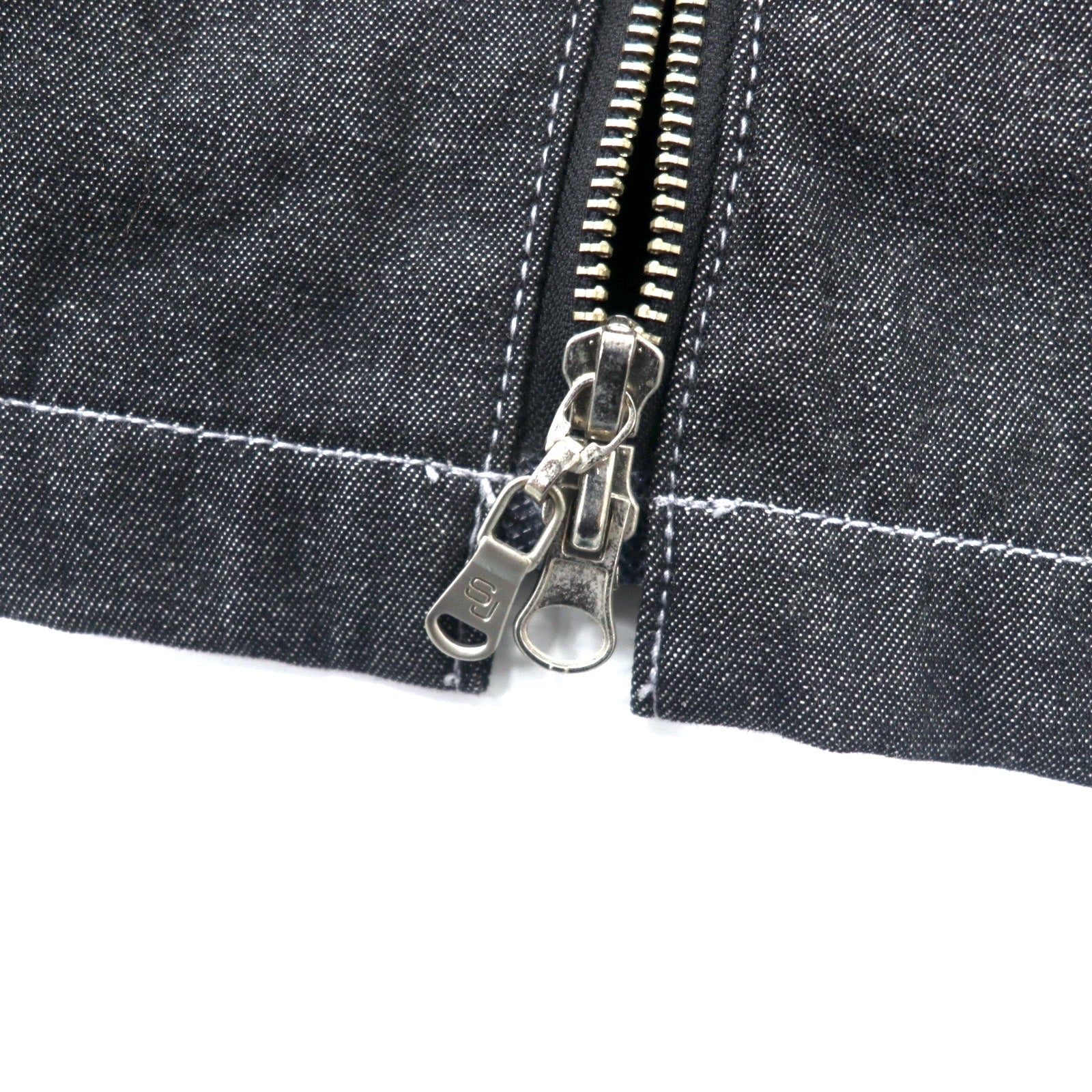 Sean John anni 2000 giacca di jeans full zip, giacca con dettagli XXXL grigia in cotone con logo ricamato a punto singolo, oversize