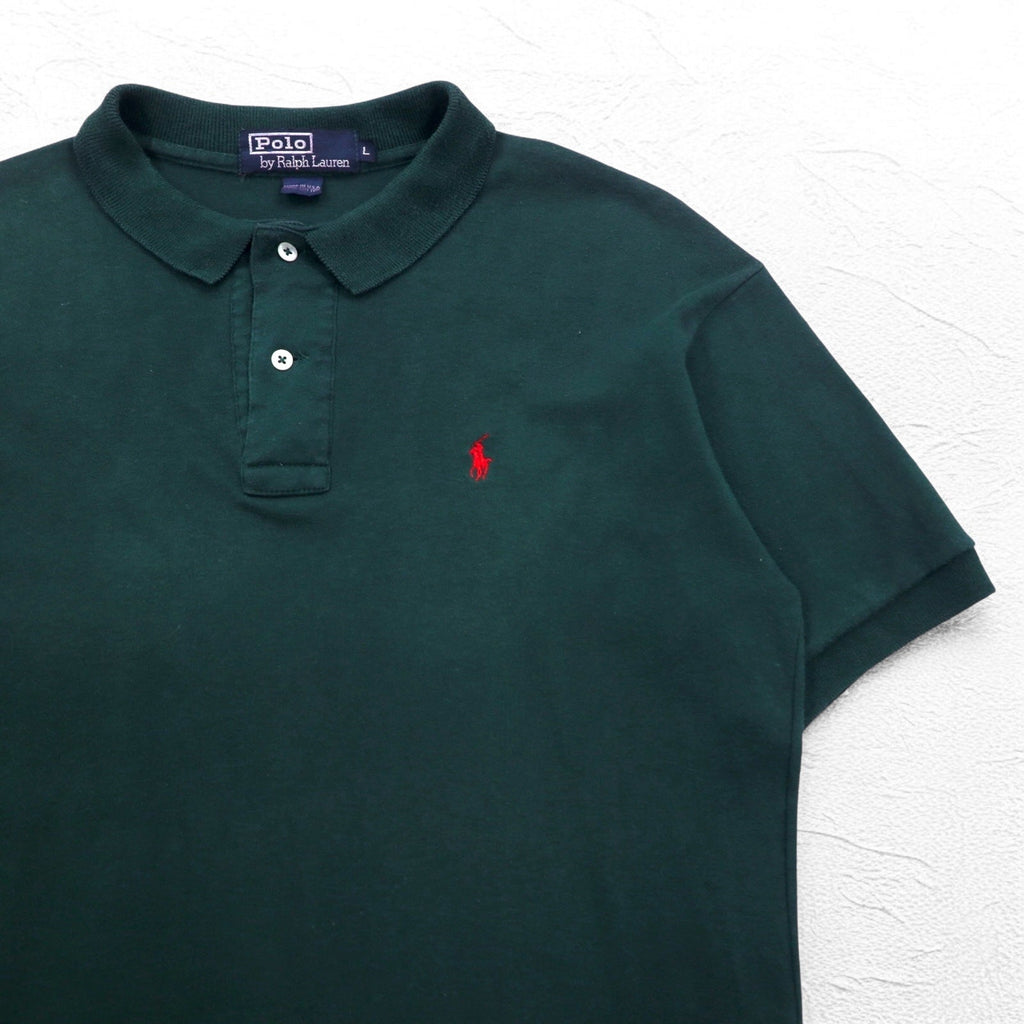 Polo by Ralph Lauren 90年代 USA製 ポロシャツ L グリーン コットン スモールポニー刺繍