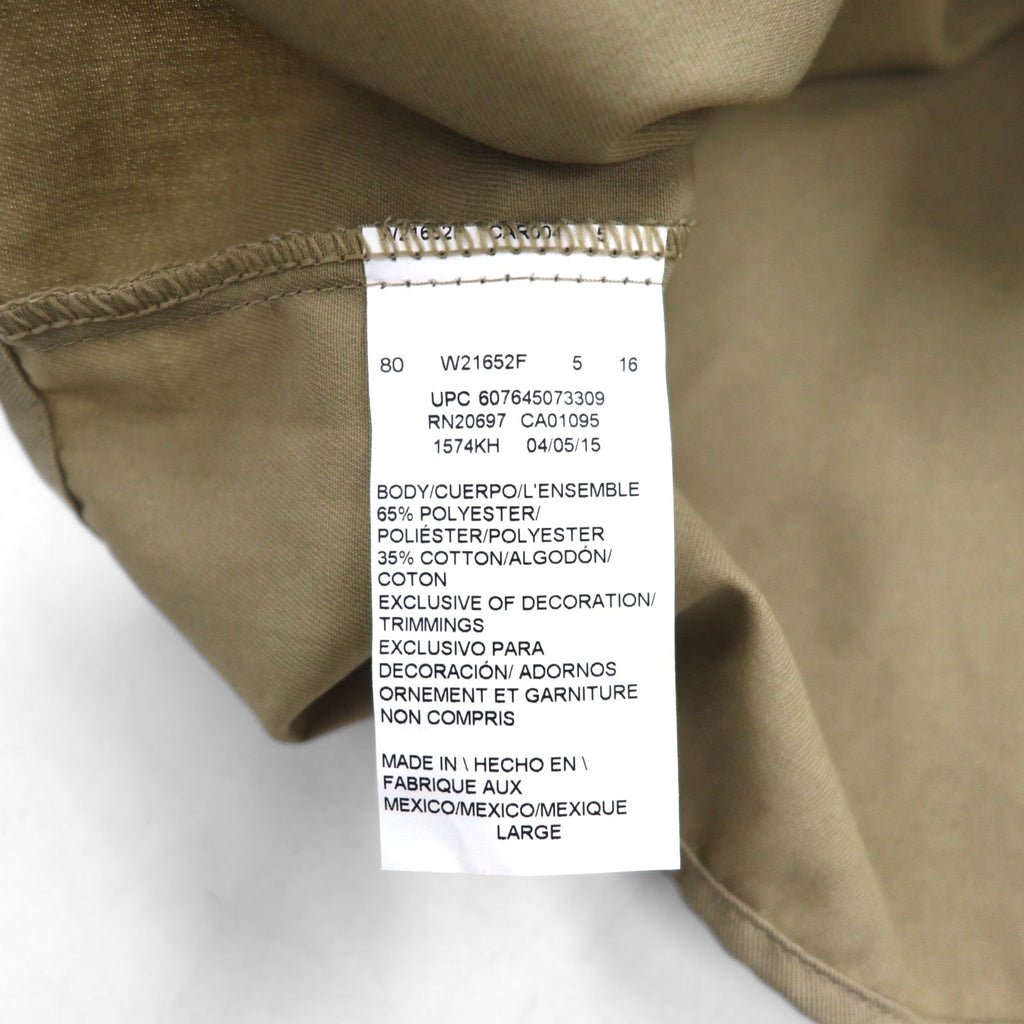 Camicia da lavoro Dickies a maniche corte, taglia L, beige, logo aziendale USA ricamato, doppie tasche, BHTS 1574KH, mai usata