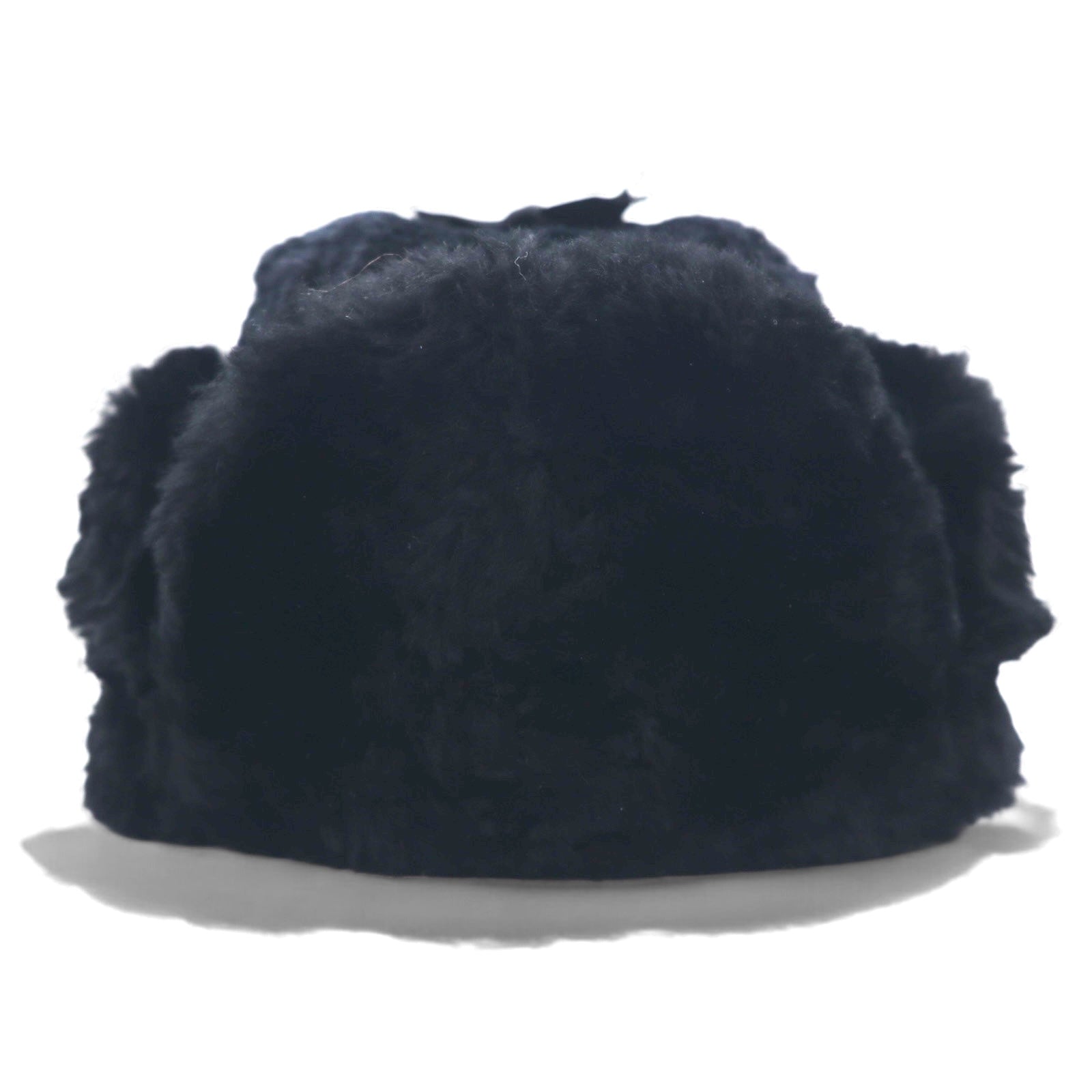 Cappello aviatore in montone shearling anni '90 vintage CROWN CAP in montone, cappello da aviatore, cappello da bombardiere, taglia M, nero