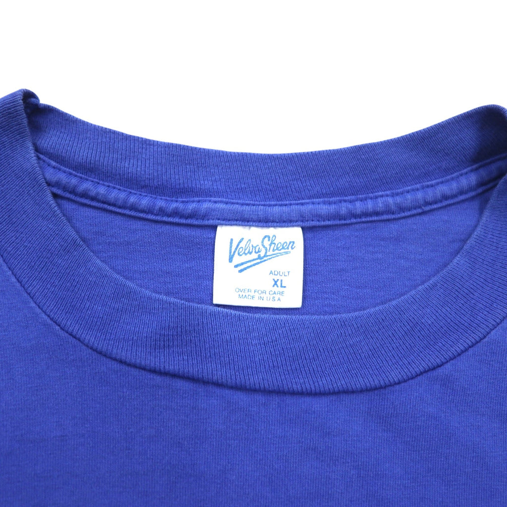 Velva Sheen 90年代 USA製 MICKEY ミッキーマウス 刺繍 Tシャツ XL ブルー Disney