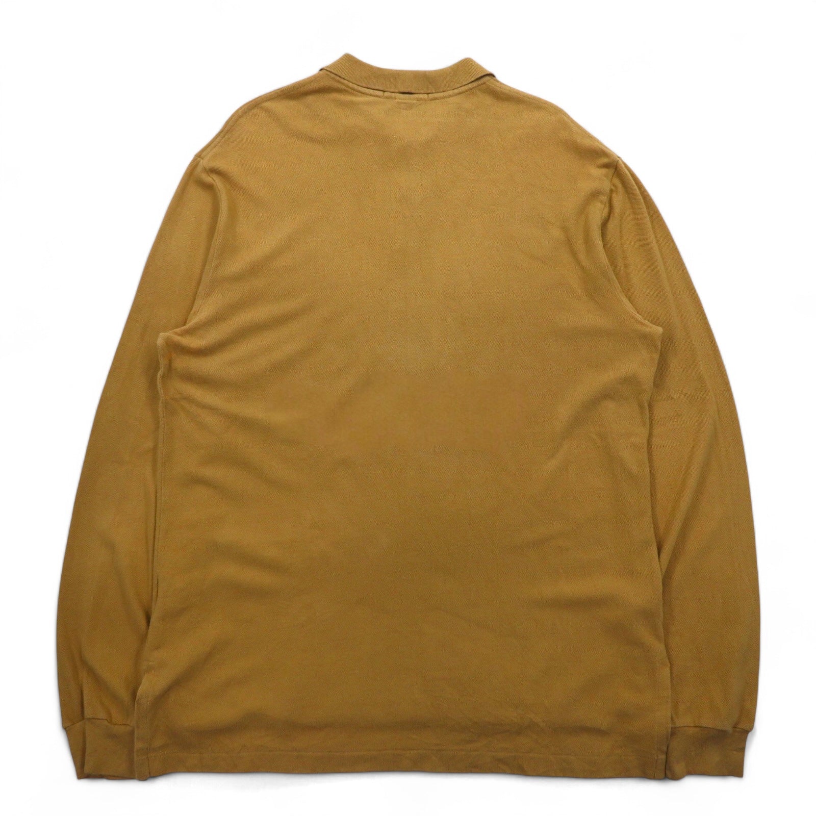 Polo by Ralph Lauren maglietta a maniche lunghe anni '90, taglia L, beige, in piqué di cotone, con ricamo piccolo pony