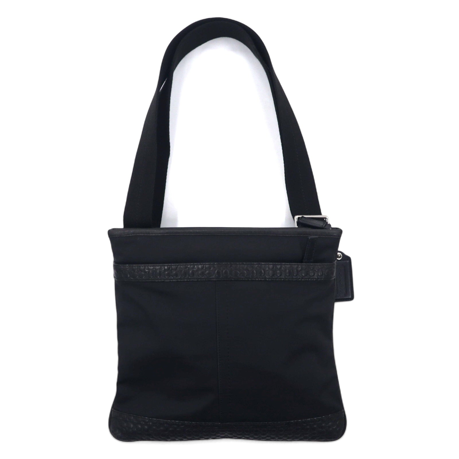 Borsa a tracolla COACH in pelle, mini firma, nera, nylon, F70597