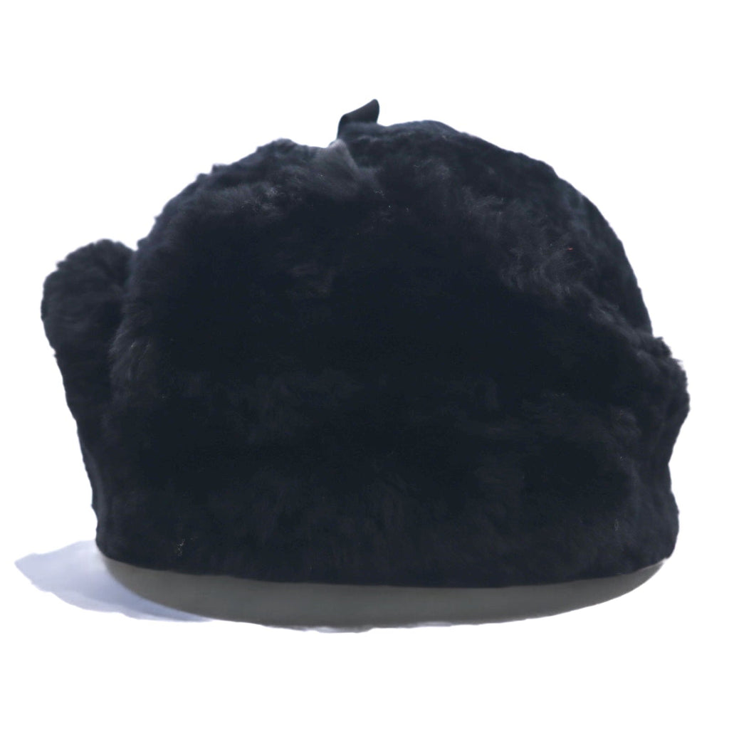 Vintage 90s Shearling Mouton Flight Cap CROWN CAP ムートン フライトキャップ ボンバーキャップ M ブラック