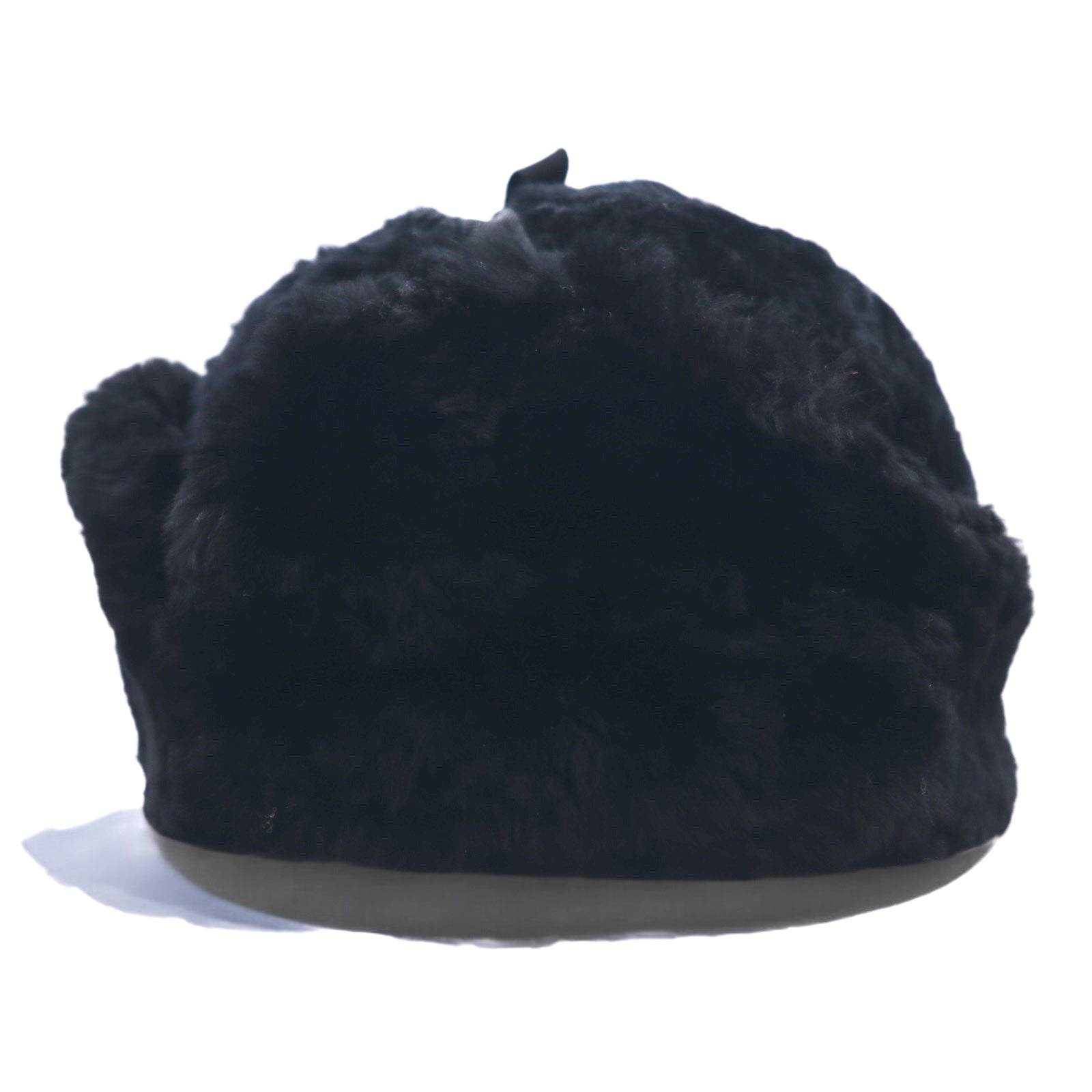 Cappello aviatore in montone shearling anni '90 vintage CROWN CAP in montone, cappello da aviatore, cappello da bombardiere, taglia M, nero