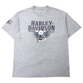 T-shirt HARLEY DAVIDSON stampa logo XL grigia cotone stampa fronte-retro BEDFORD, TEXAS