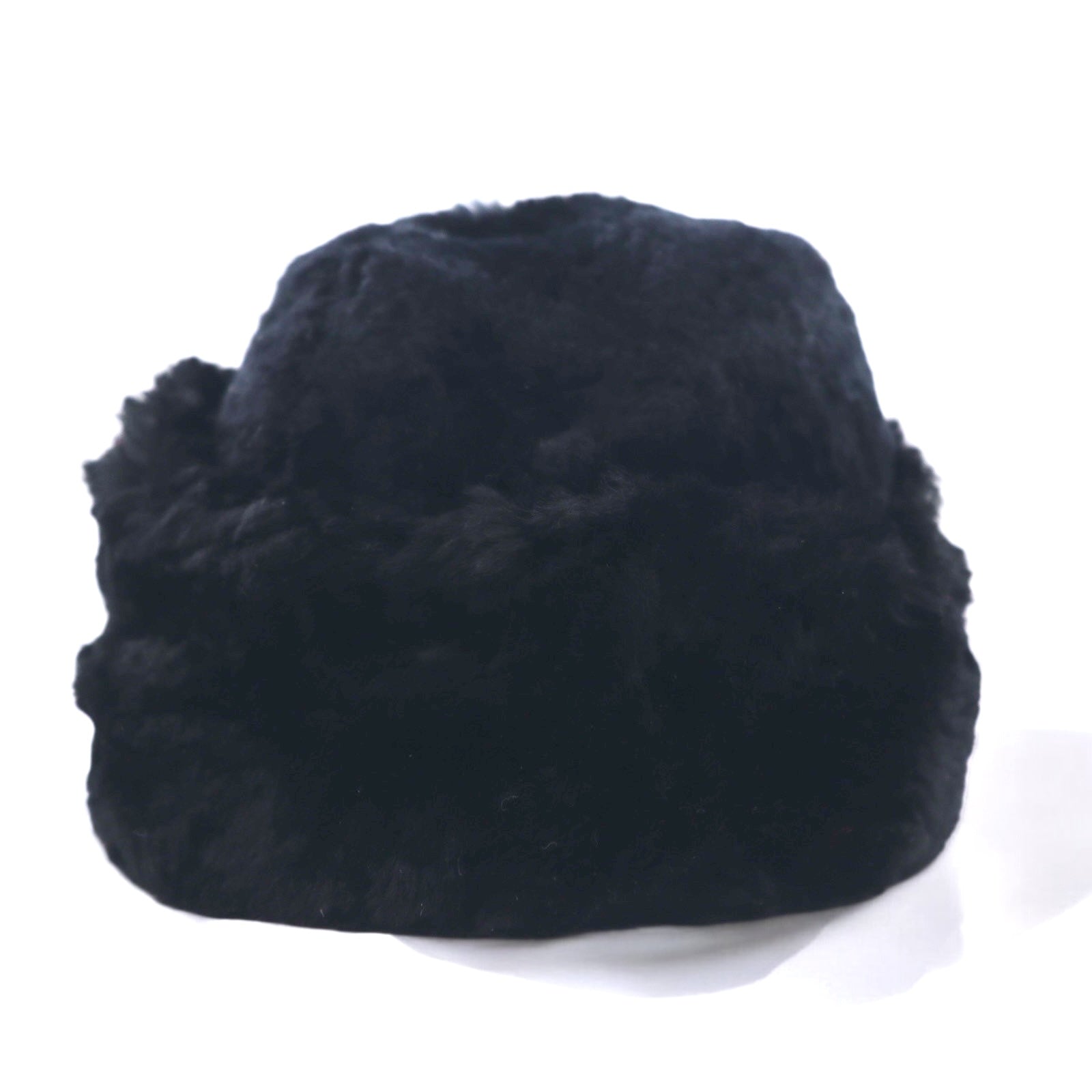 Cappello aviatore in montone shearling anni '90 vintage CROWN CAP in montone, cappello da aviatore, cappello da bombardiere, taglia M, nero