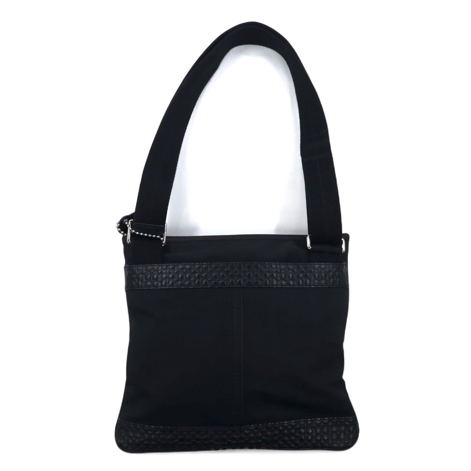 Borsa a tracolla COACH in pelle, mini firma, nera, nylon, F70597