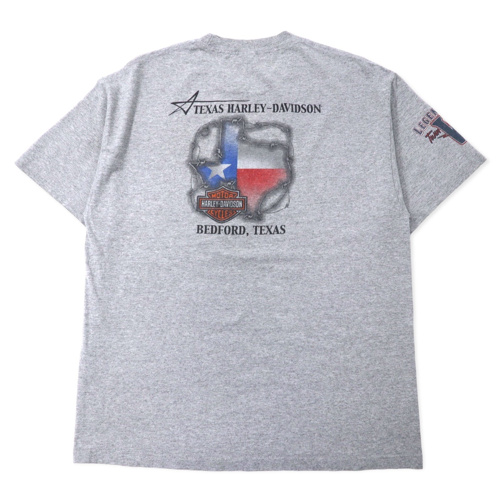 T-shirt HARLEY DAVIDSON stampa logo XL grigia cotone stampa fronte-retro BEDFORD, TEXAS
