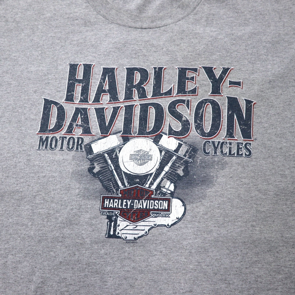 T-shirt HARLEY DAVIDSON stampa logo XL grigia cotone stampa fronte-retro BEDFORD, TEXAS