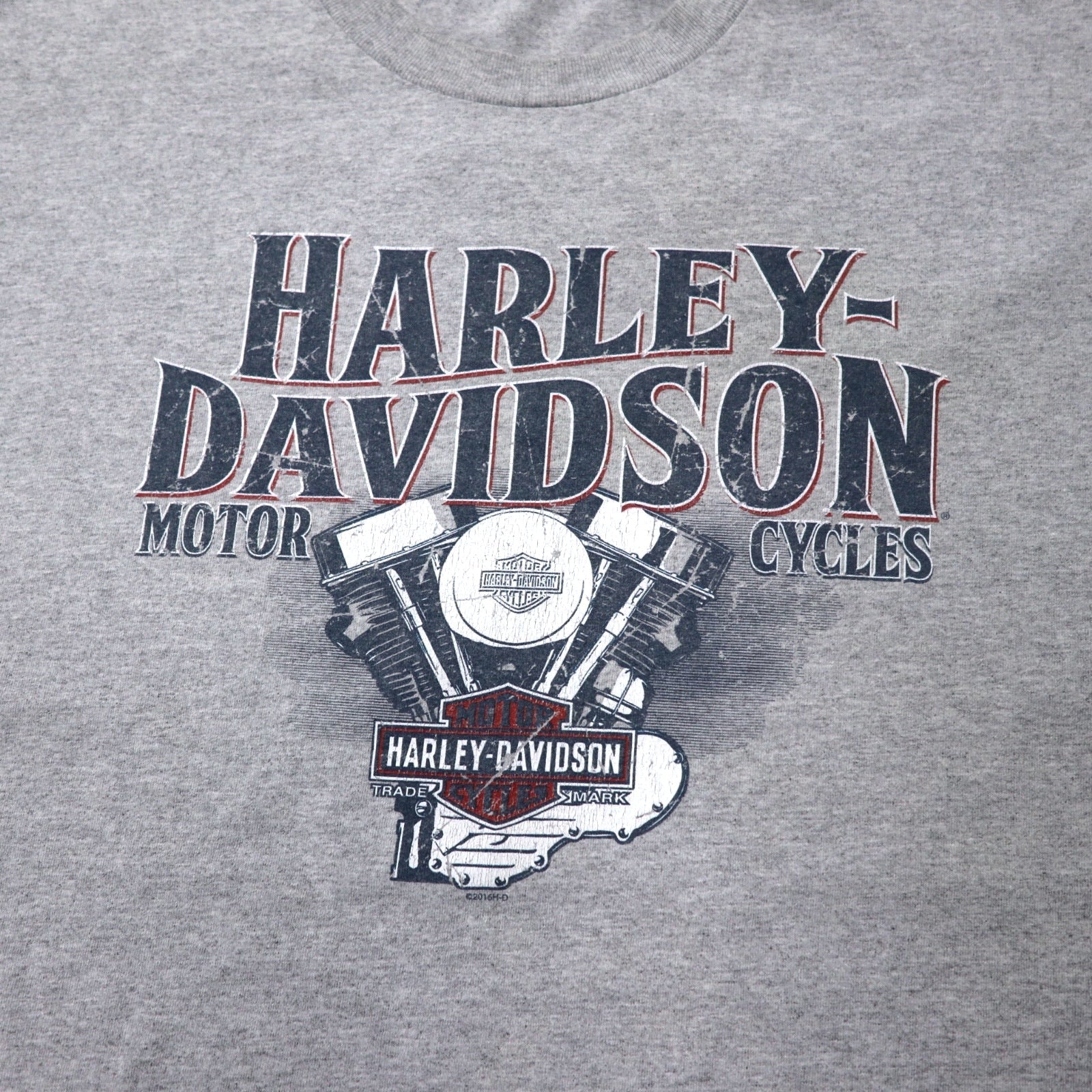 T-shirt HARLEY DAVIDSON stampa logo XL grigia cotone stampa fronte-retro BEDFORD, TEXAS