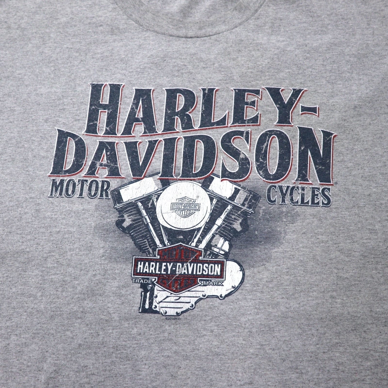 T-shirt HARLEY DAVIDSON stampa logo XL grigia cotone stampa fronte-retro BEDFORD, TEXAS