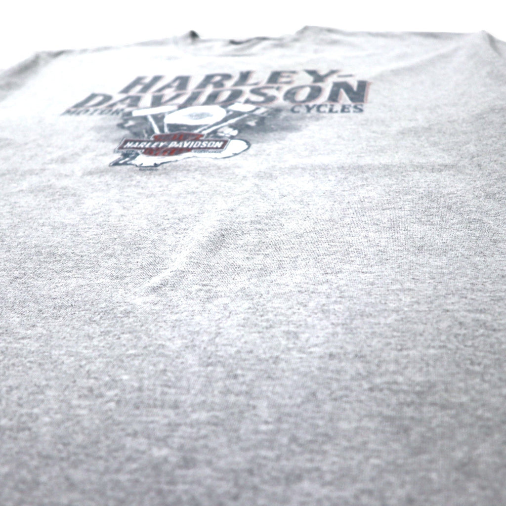 T-shirt HARLEY DAVIDSON stampa logo XL grigia cotone stampa fronte-retro BEDFORD, TEXAS