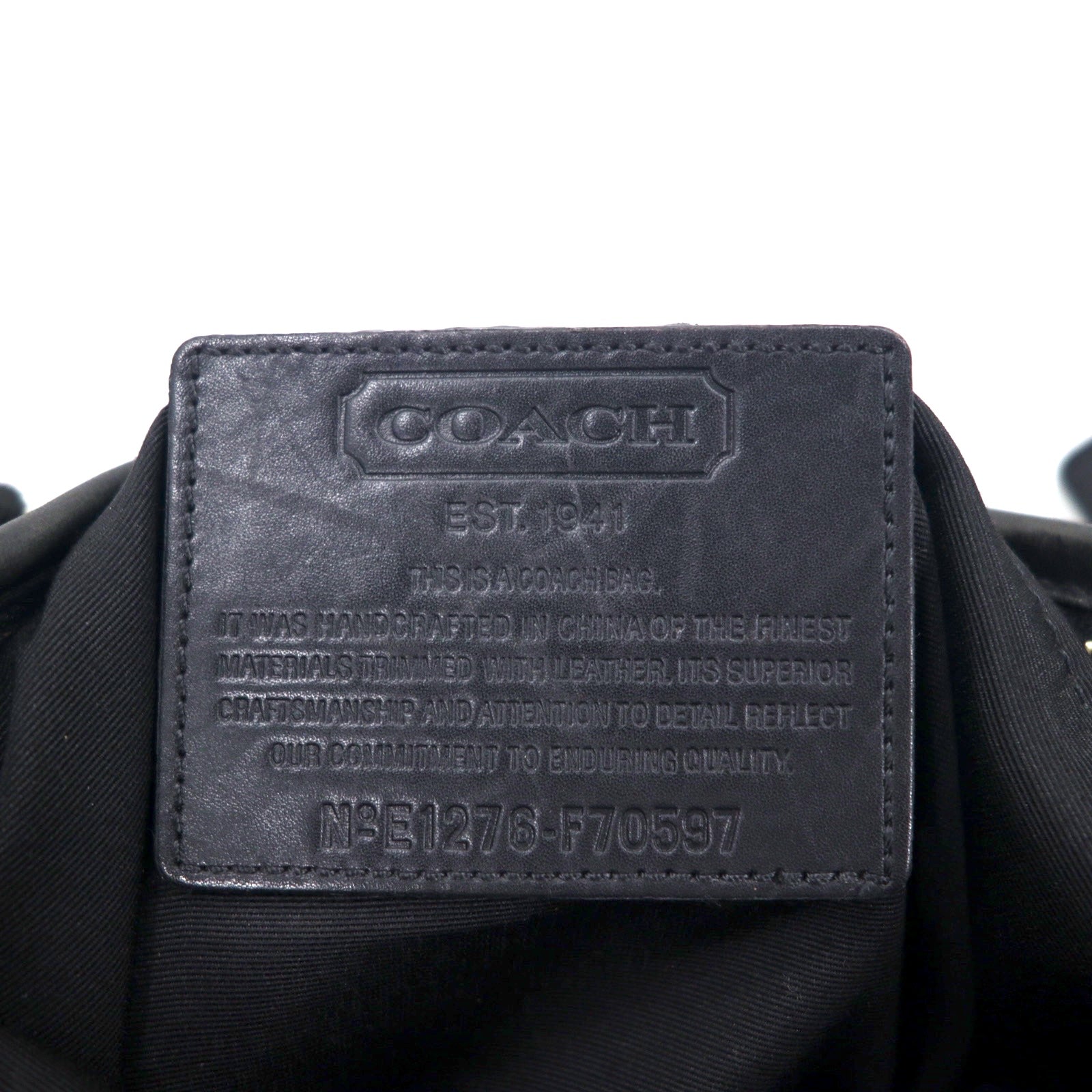 Borsa a tracolla COACH in pelle, mini firma, nera, nylon, F70597