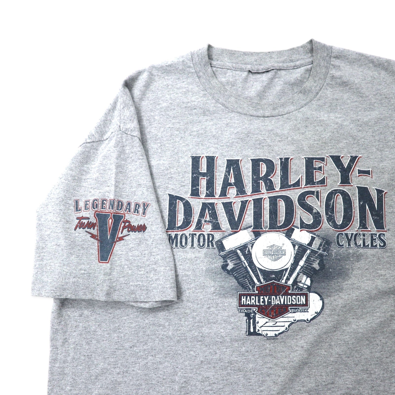 T-shirt HARLEY DAVIDSON stampa logo XL grigia cotone stampa fronte-retro BEDFORD, TEXAS