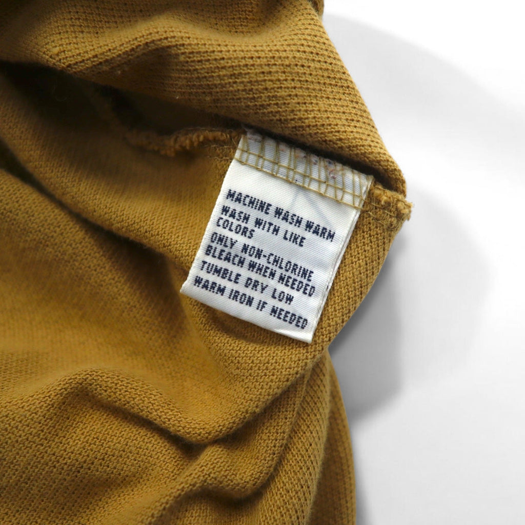 Polo by Ralph Lauren maglietta a maniche lunghe anni '90, taglia L, beige, in piqué di cotone, con ricamo piccolo pony