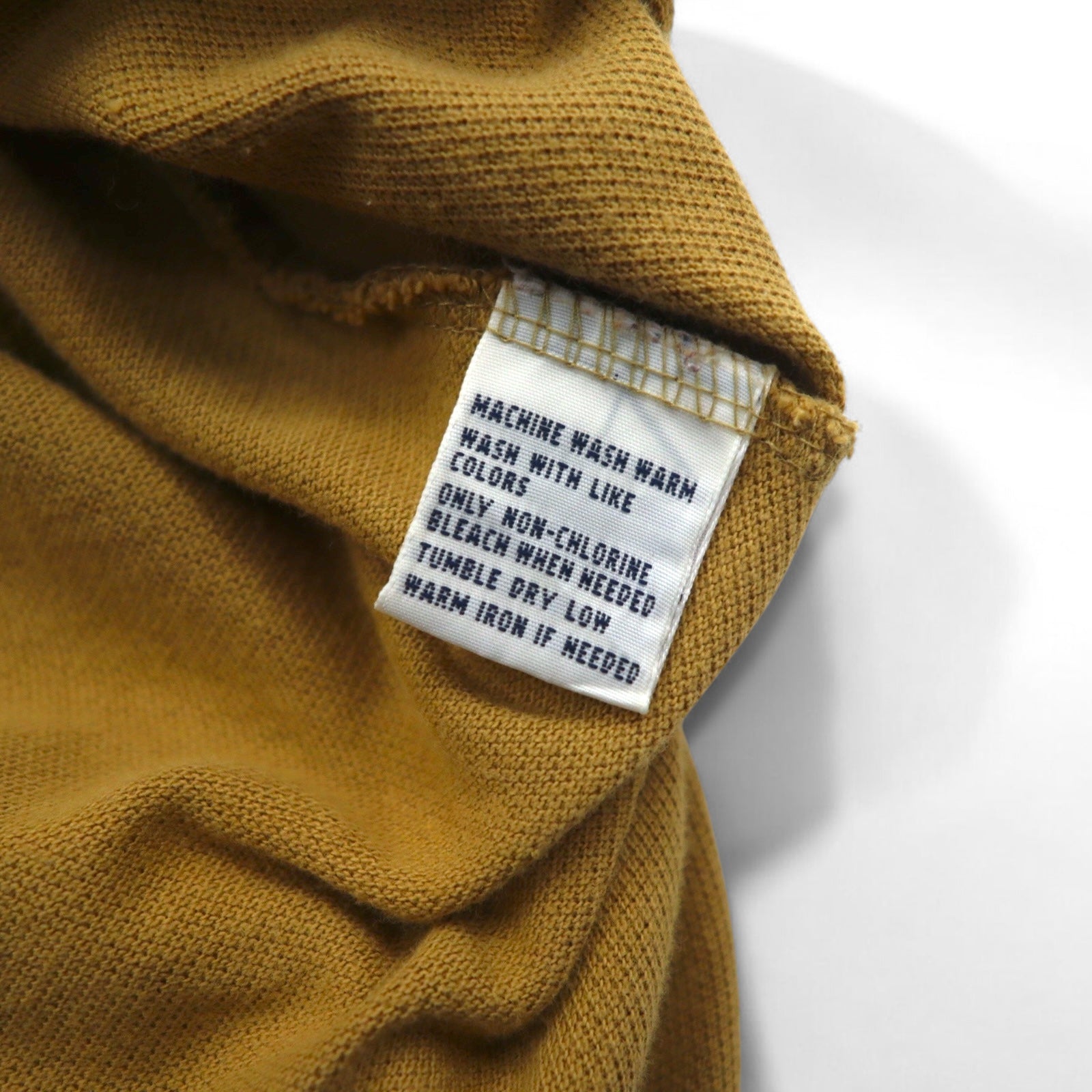 Polo by Ralph Lauren maglietta a maniche lunghe anni '90, taglia L, beige, in piqué di cotone, con ricamo piccolo pony