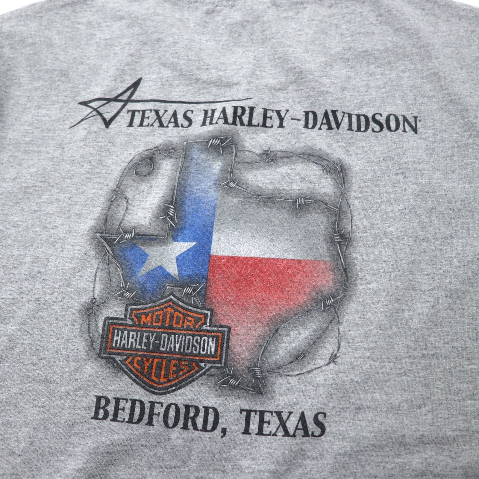 T-shirt HARLEY DAVIDSON stampa logo XL grigia cotone stampa fronte-retro BEDFORD, TEXAS