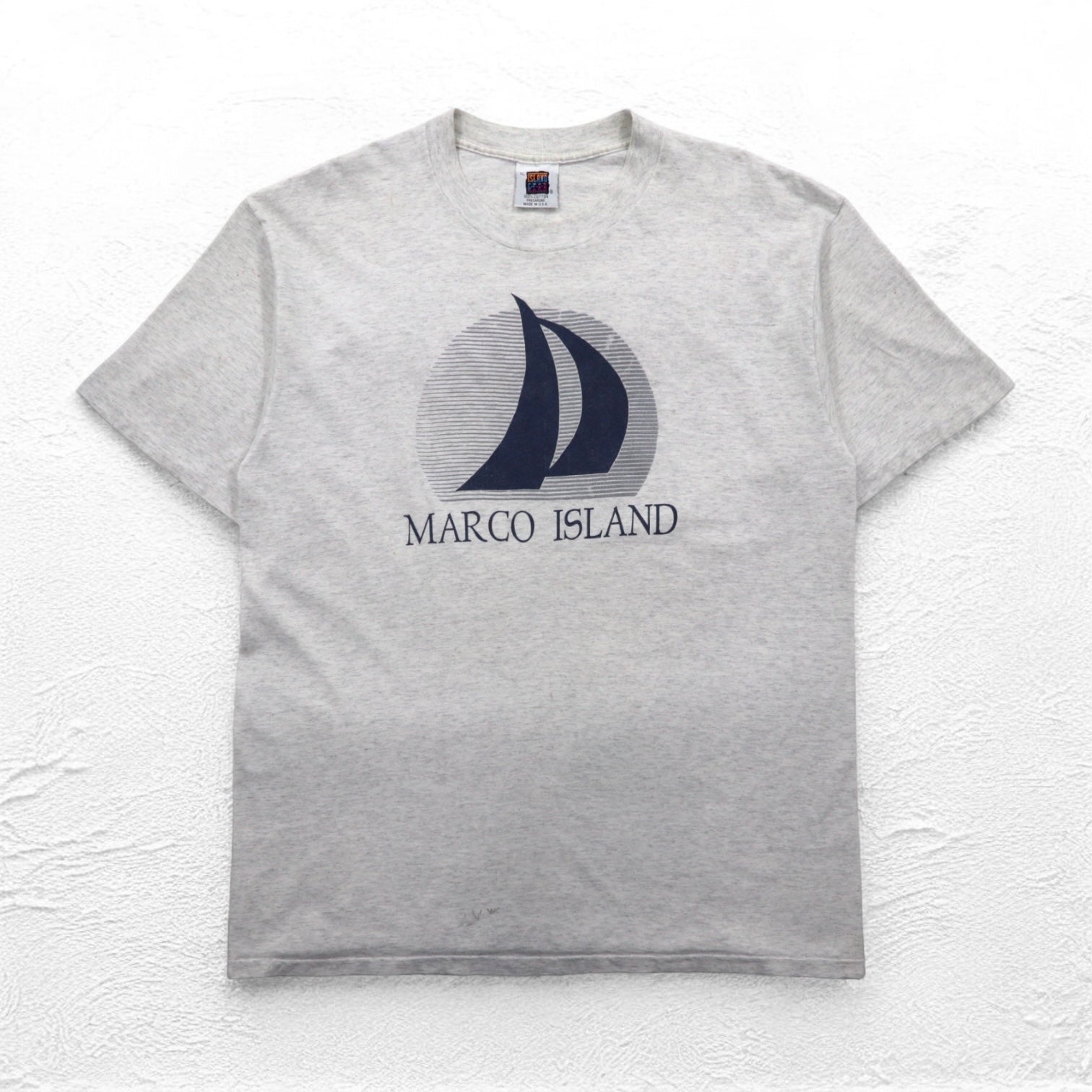 ISLAND GEAR Anni '90 USA Cucitura singola T-shirt stampata XL Grigio Cotone MARCO ISLAND