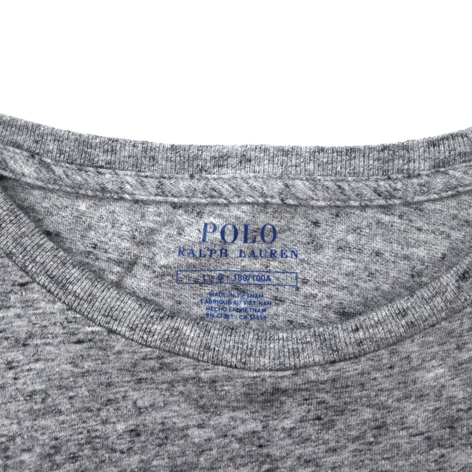 POLO RALPH LAUREN T-shirt girocollo L grigio cotone ricamo pony piccolo