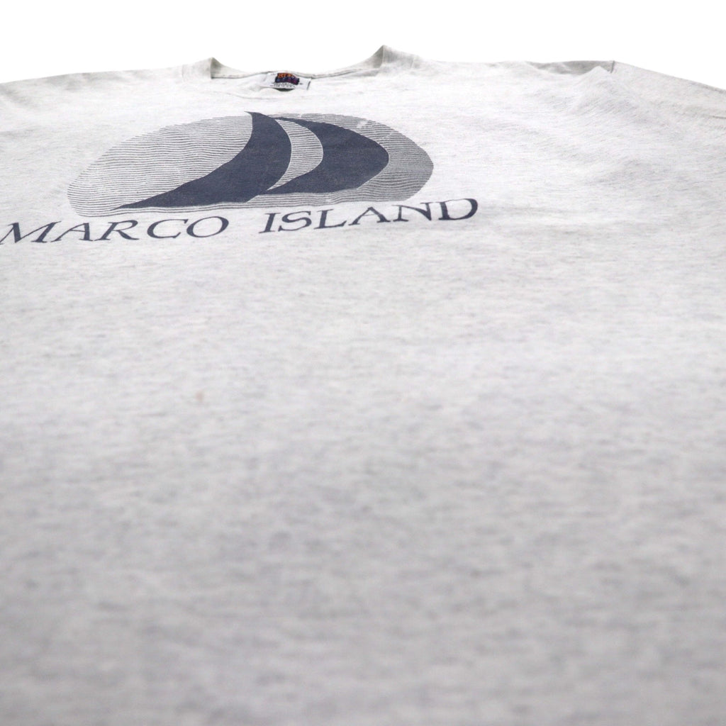 ISLAND GEAR Anni '90 USA Cucitura singola T-shirt stampata XL Grigio Cotone MARCO ISLAND