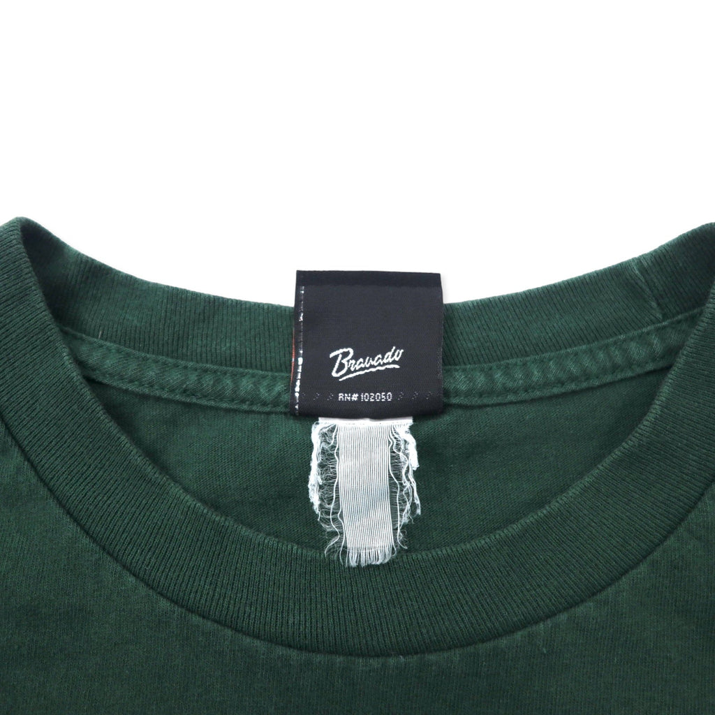 T-shirt HARLEY DAVIDSON con stampa logo, taglia XL, verde, cotone, numero uno, stampa fronte-retro DENTON COUNTY TX