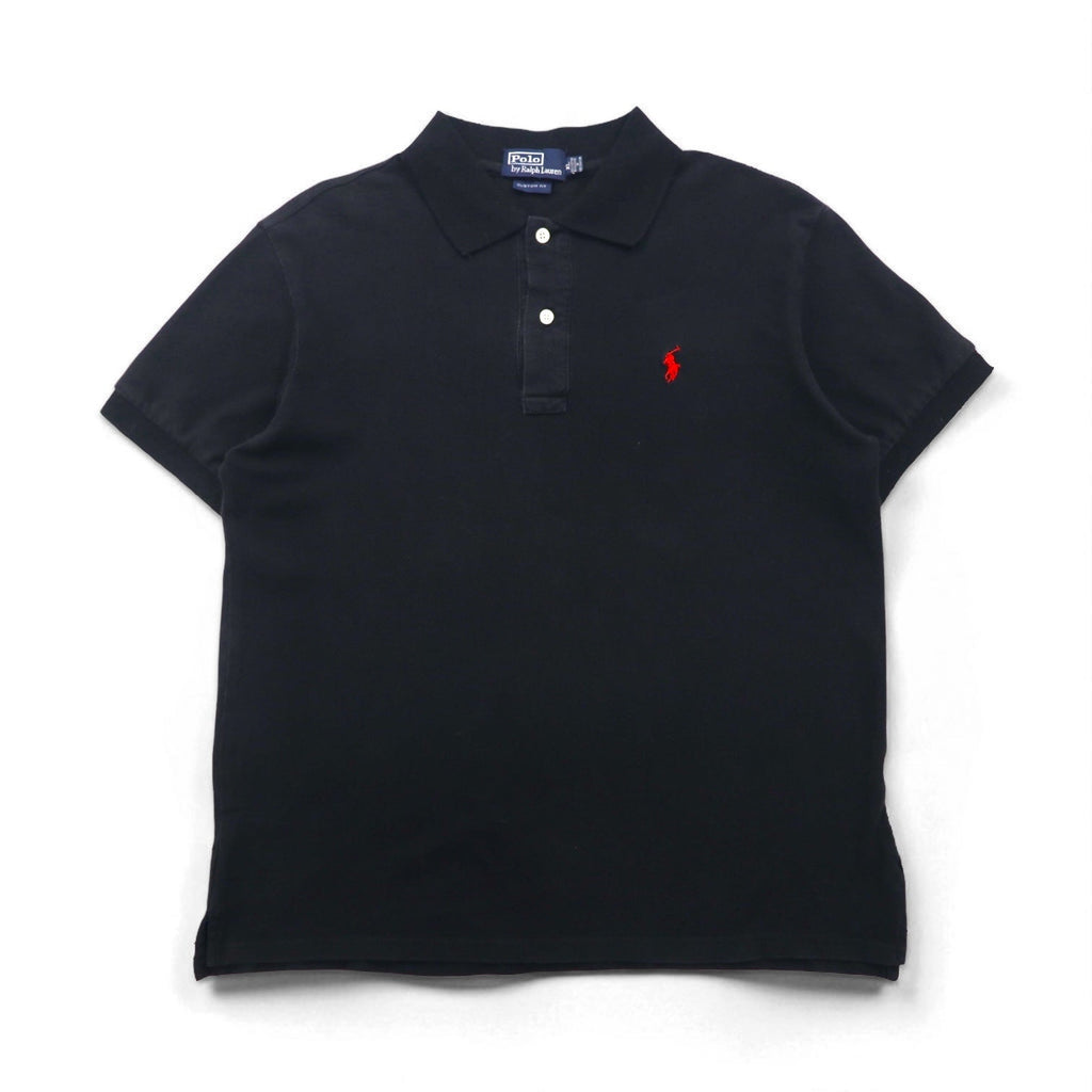 Polo by Ralph Lauren Polo anni '90 XL Nera Cotone Piqué Piccolo ricamo pony