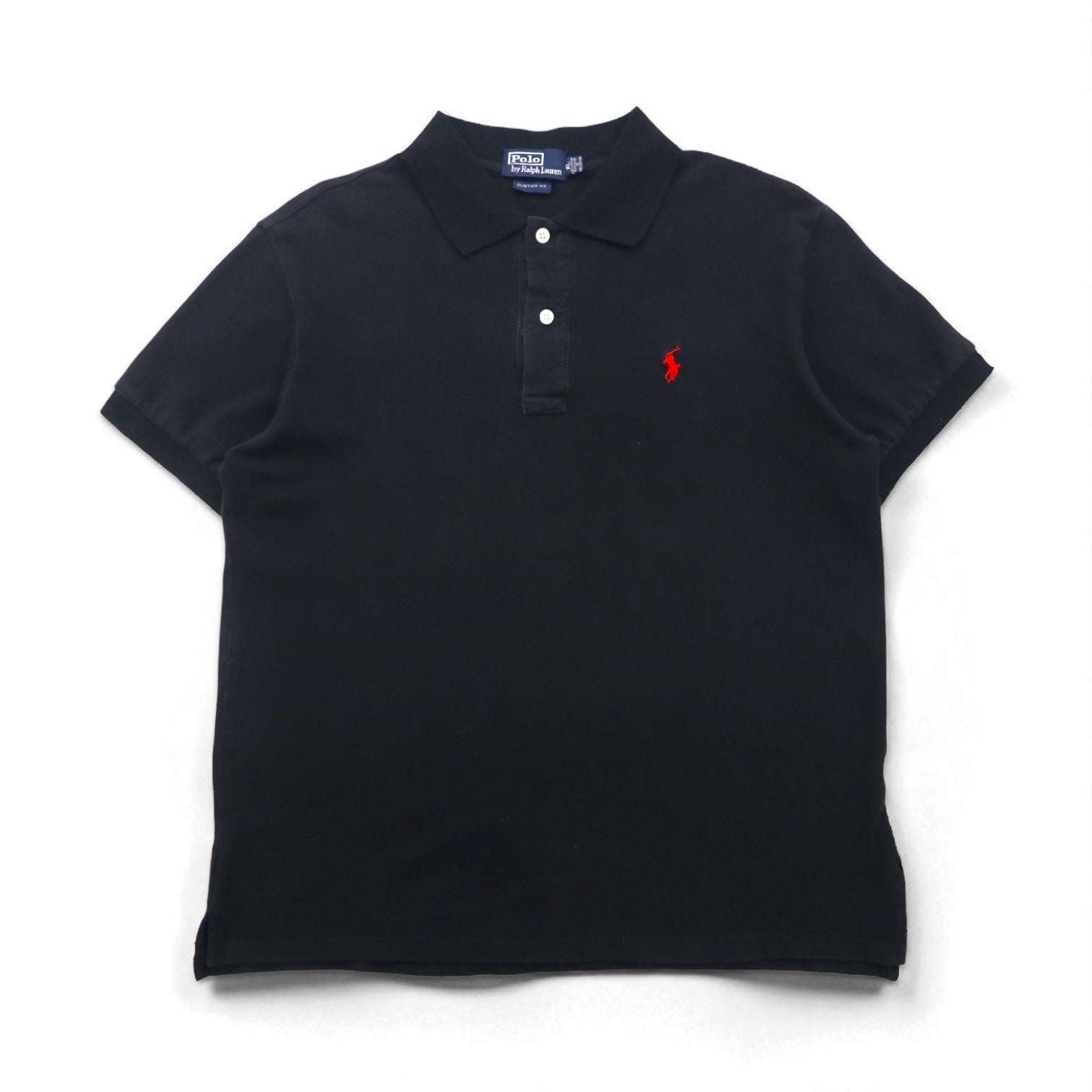 Polo by Ralph Lauren Polo anni '90 XL Nera Cotone Piqué Piccolo ricamo pony