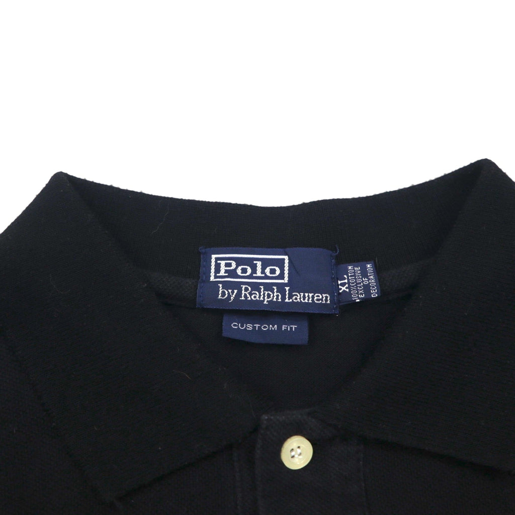 Polo by Ralph Lauren Polo anni '90 XL Nera Cotone Piqué Piccolo ricamo pony