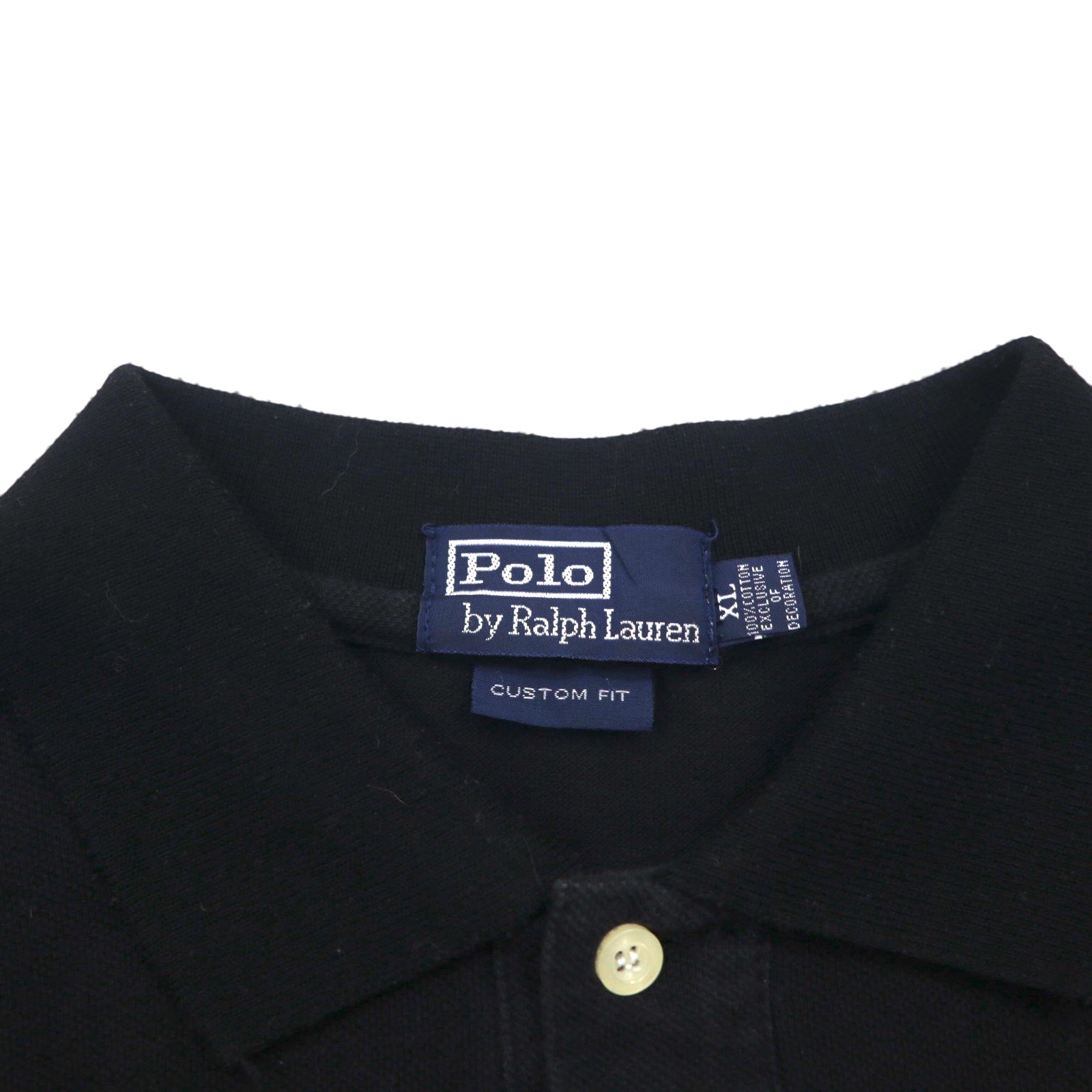 Polo by Ralph Lauren Polo anni '90 XL Nera Cotone Piqué Piccolo ricamo pony