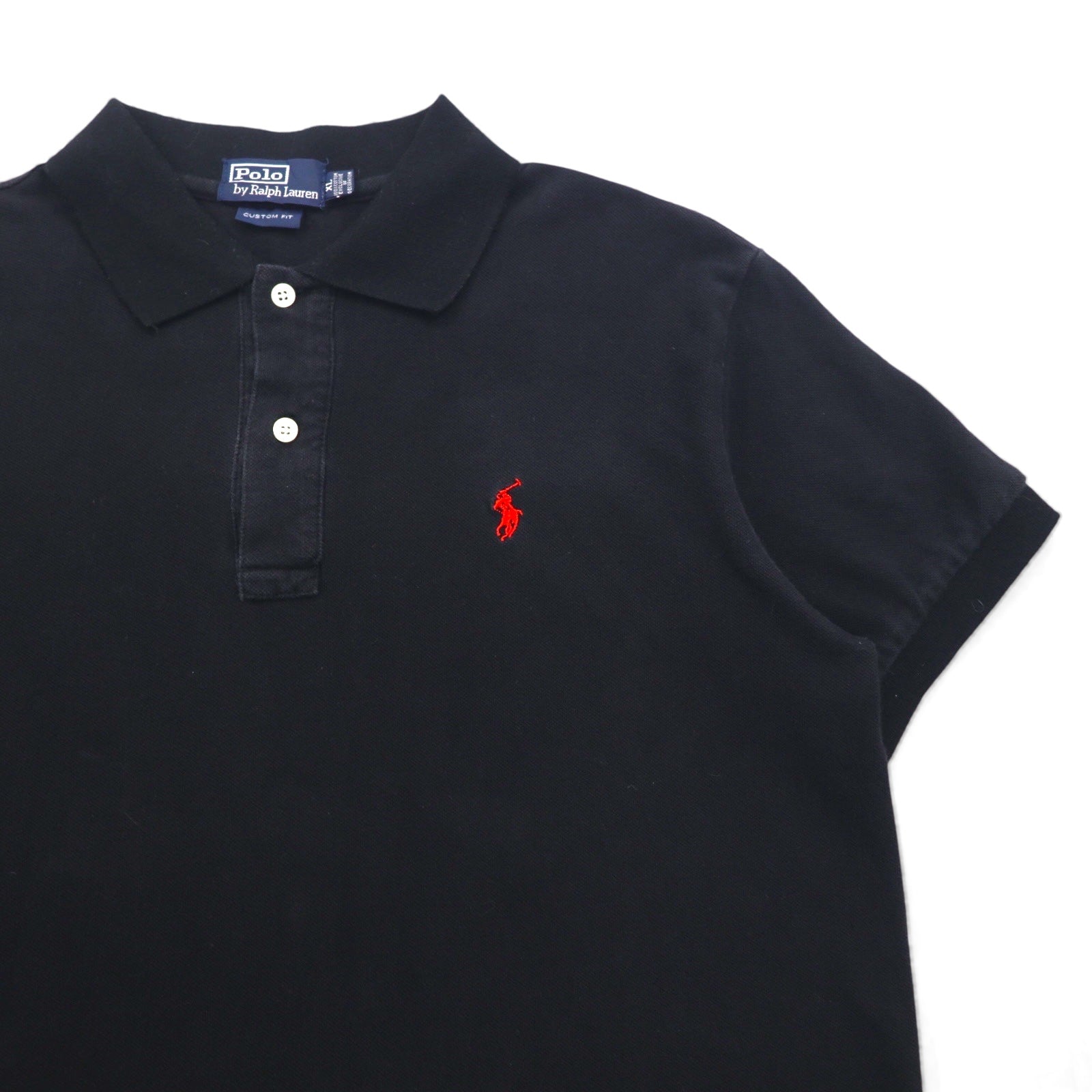 Polo by Ralph Lauren Polo anni '90 XL Nera Cotone Piqué Piccolo ricamo pony