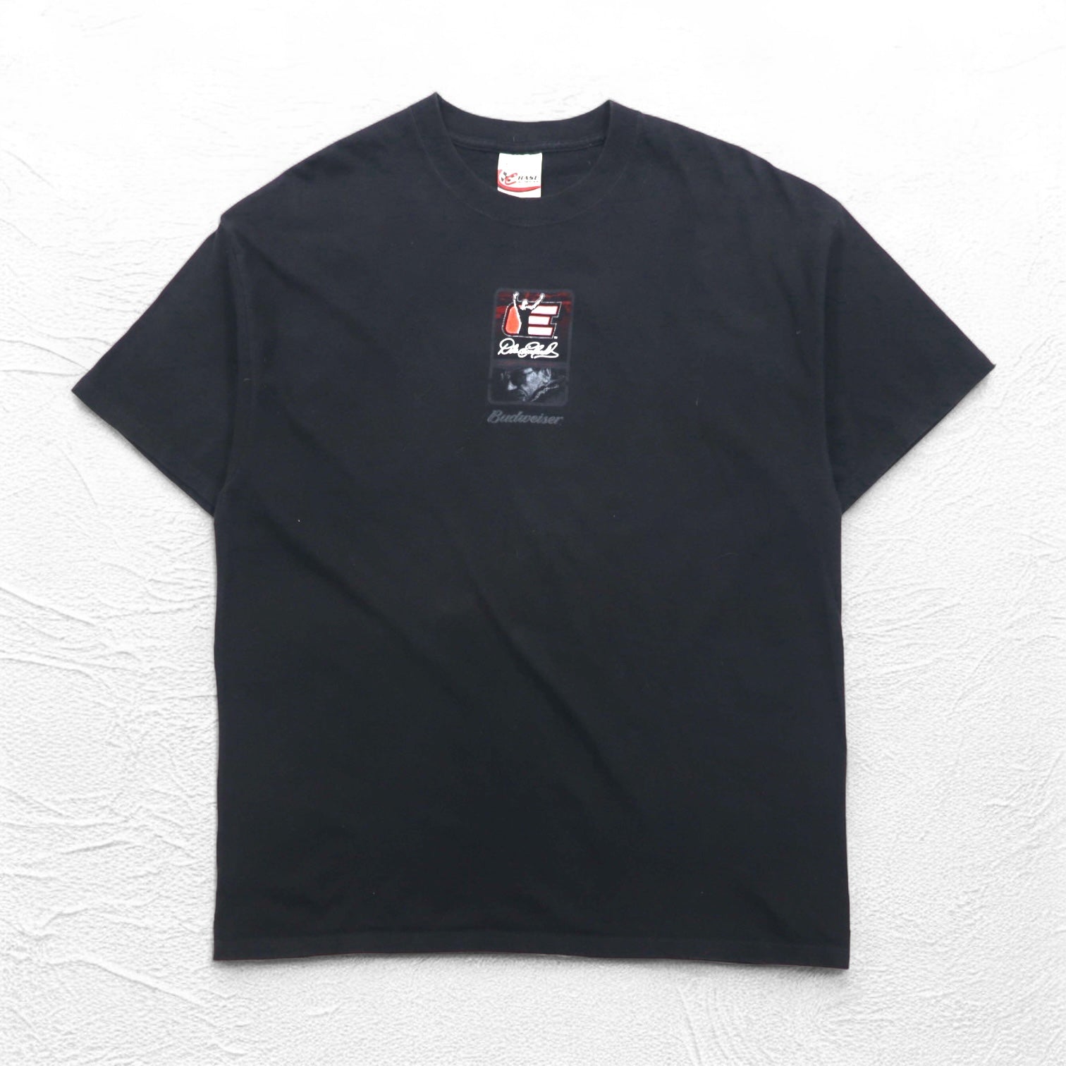 Maglietta CHASE AUTHENTIC auto da corsa XL nera Budweiser Hanes BEEFY-T Made in Messico
